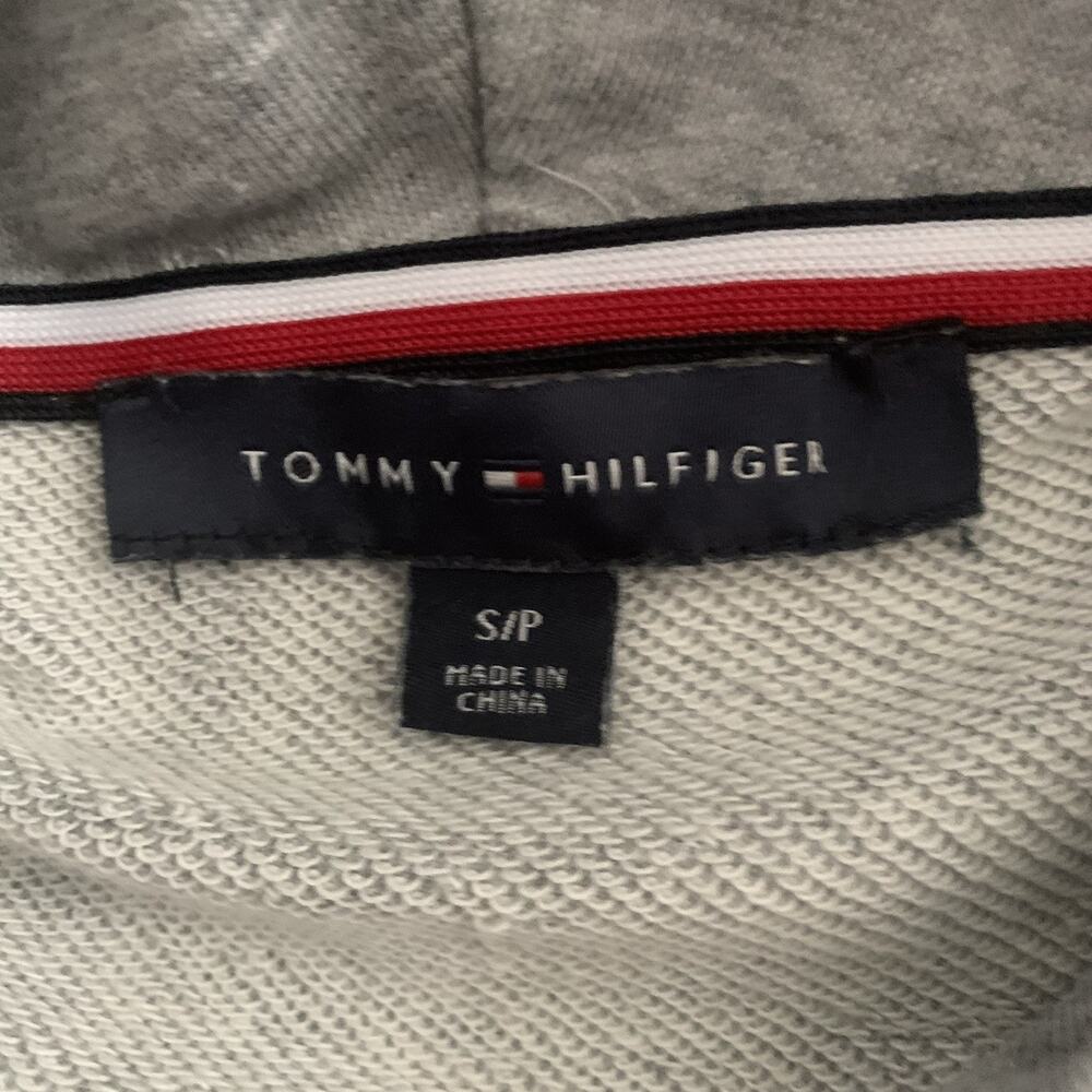 Tommy Hilfiger Spell Out Long Sweatshirt Dress Womens Sz Small Gray Tunic Cowl - Picture 2 of 6
